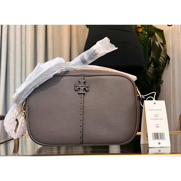 NWT!!!  Authentic Tory Burch Taupe McGraw Camera Bag - Picture 2 of 9
